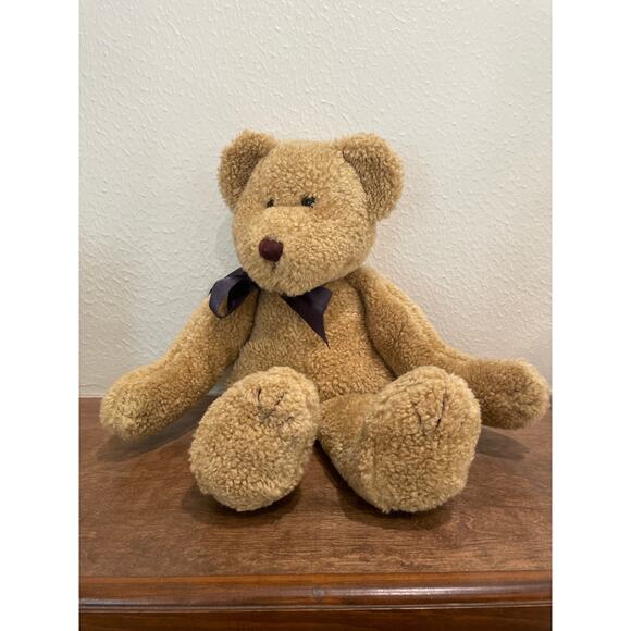 Boyd’s Bear Collection Plush Bear Brown 1991-1998 with Blue Bow Vintage - Picture 1 of 7